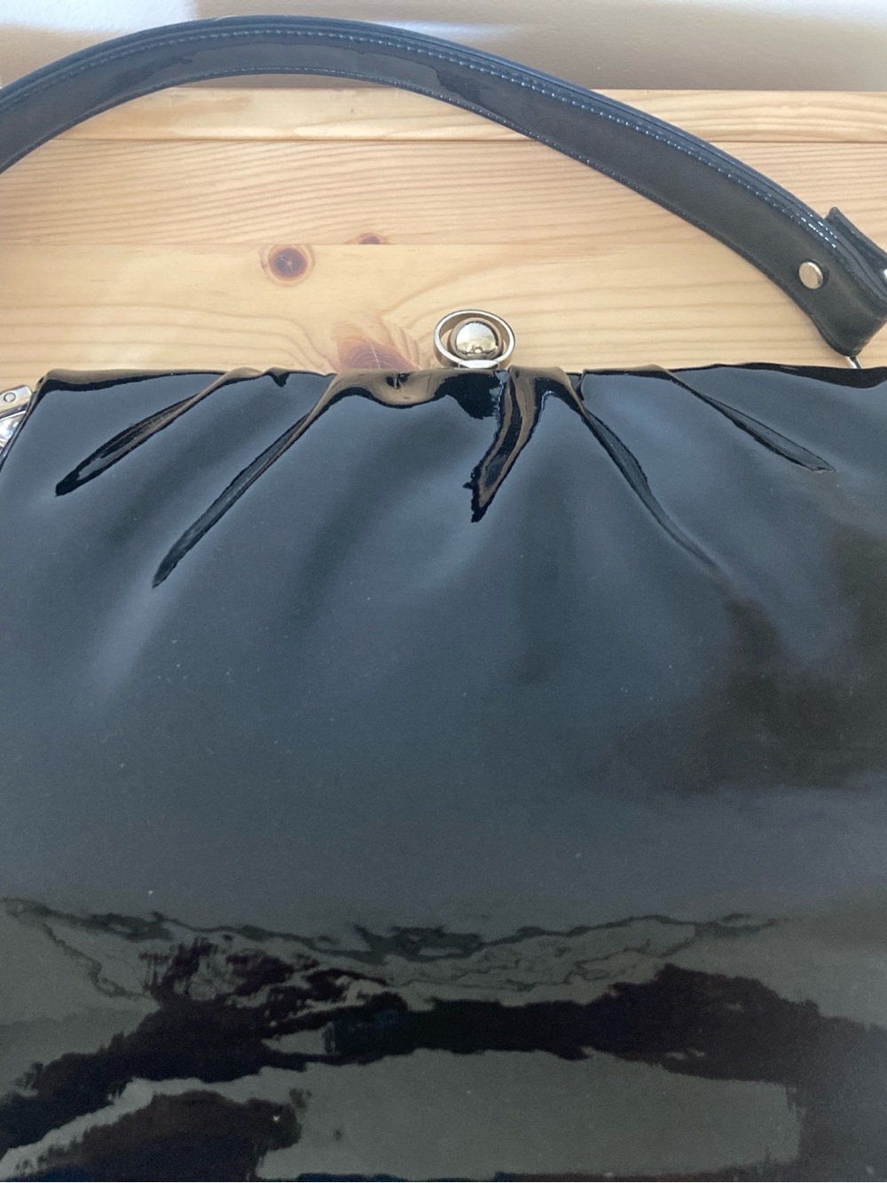Black Patent Shoulder Bag